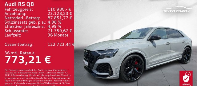 Audi RSQ8 4.0 TFSI V8 quattro Tiptronic, 441kW, A8, 5d.