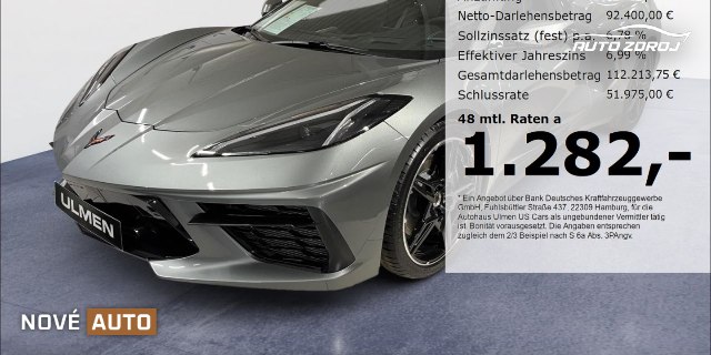 Corvette C8 Cabrio 6.2 V8 3LT, 354kW, A, 2d.