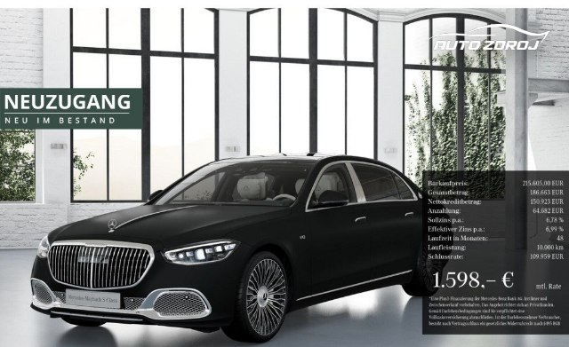 Mercedes-Benz S Maybach 680 4Matic, 450kW, A, 4d.